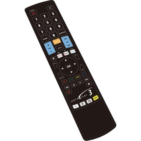 G.B.S. Elettronica Universal 3 Elegant mando a distancia IR inalámbrico DTT, DVD/Blu-ray, SAT, TV, VCR Botones