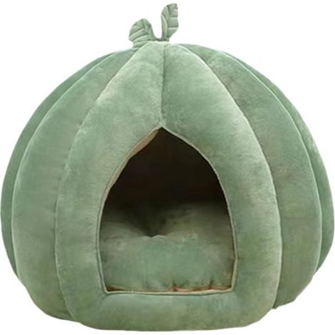 Panier-lit pour chat en forme de citrouille – Maison douillette en flanelle douce pour chats et petits chiens – Coussin confortable et chaud (1/5)