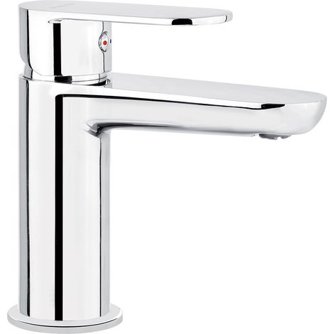 Waschbeckenarmatur in silber mit Eco-Aerator ALPINIA-30, B/H/T ca. 5/14,5/15,5 cm (1/2)