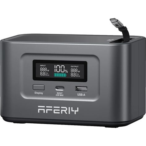 Station de puissance portable, capacité de 99,2 Wh, chargement multiple d'appareils, AFERIY Nano100 (1/2)
