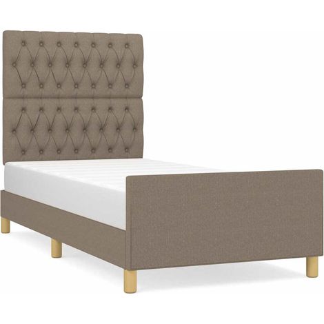 Maison Exclusive - Bettgestell ohne Matratze Taupe 100x200 cm Sto (1/5)