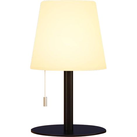 Lámpara de mesa LED moderna y creativa para exteriores, con pilas, 7 colores regulables, recargable por USB, luz de noche para dormitorio, habitación de invitados u oficina (negra) [Clase energética E