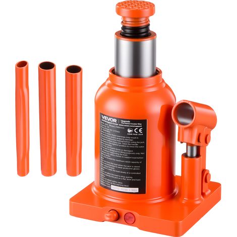 VEVOR Cric Idraulico a Bottiglia 12 Tonnellate per Camion Camper Furgone Intervallo di Sollevamento 152-272 mm, Riparazione Veicoli, Pickup, da Garage, Officina, con Maniglia a 3 Sezioni, Arancione (1/5)