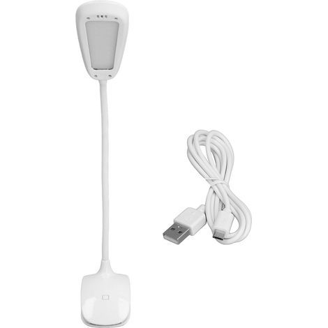 Clip-on LED Lamp, USB Rechargeable, 3 Speeds, Foldable, Flexible, Gooseneck, Table Lamp, Dormitory Reading Lamp (1/5)