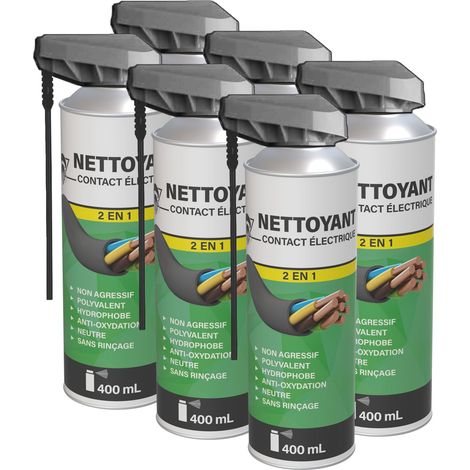 Méduze - 6 aérosols contact électrique 400mL - Solvant neutre - Professionnel (1/5)