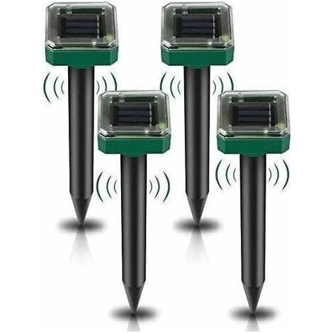 4er-Pack solarbetriebene Maulwurfabwehrpfähle – Ultraschall-Maulwurfvertreiber – solarbetriebener Maulwurfvernichter für Maulwürfe, Schlangen, Wühlmäuse, Gophers und andere Tiere (1/5)