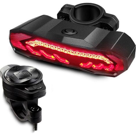 Alarme antivol pour vélo, feu arrière LED étanche avec support de fixation (1/5)