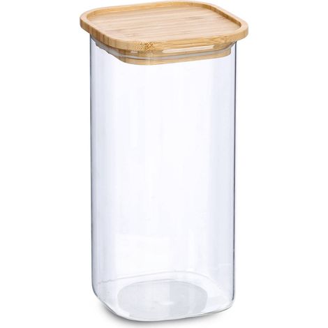Glasbehälter mit Bambusdeckel, 1600 ml, 11 x 11 x 22 cm (1/5)