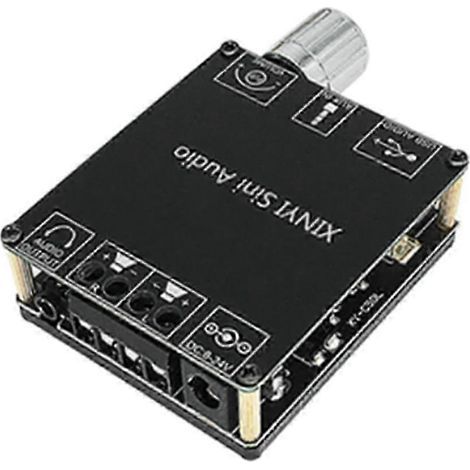 Amplificateur de puissance audio Classe D 2 x 50 W Bluetooth 5.0 (10 W - 200 W) – Lecteur de musique sans fil stéréo Hi-Fi avec USB