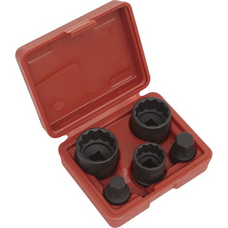 Sealey Impact Hub Socket & Socket Bit Set 1/2""Sq Drive 12-Point 5pc SX053 (1/5)