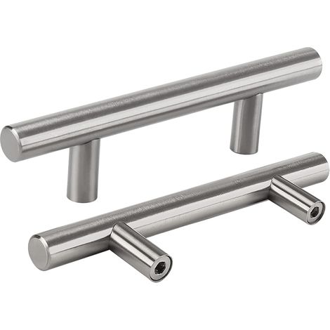 Poignées de tiroir en acier inoxydable nickel brossé - 96 mm - Poignées de meubles de cuisine, salle de bain et penderie (1/5)