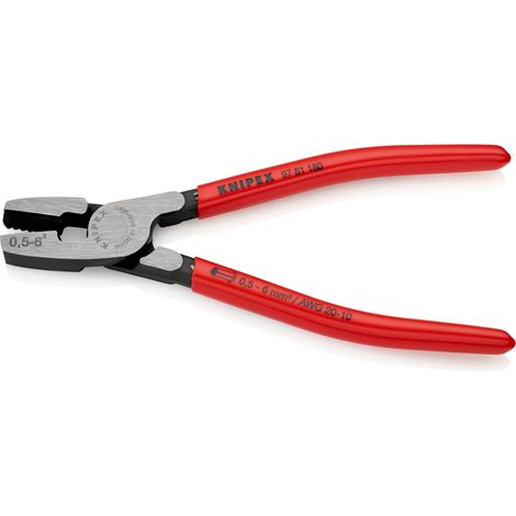 KNIPEX 97 81 180 Crimpatrici per terminali a bussola per crimpaggio frontale rivestiti in resina sintetica 180 mm