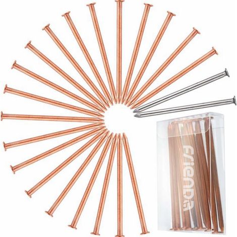 Clous en cuivre pour débroussaillage - - Paquet de 20 - 3,5 pouces - 89 mm - 2 clous en acier (1/5)