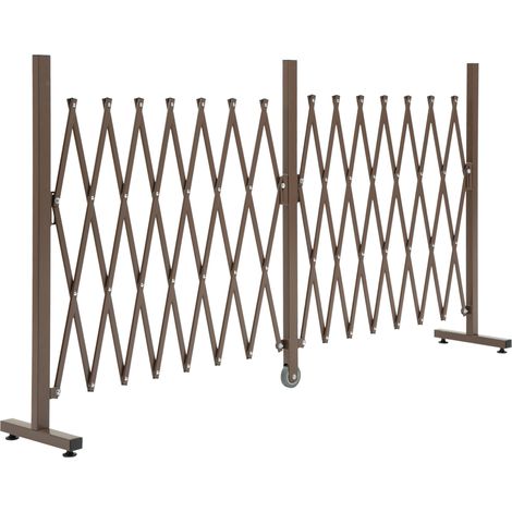 Ausziehbares Akkordeongitter aus Aluminium, braun, 405 x 31 x 103,5 cm (1/5)