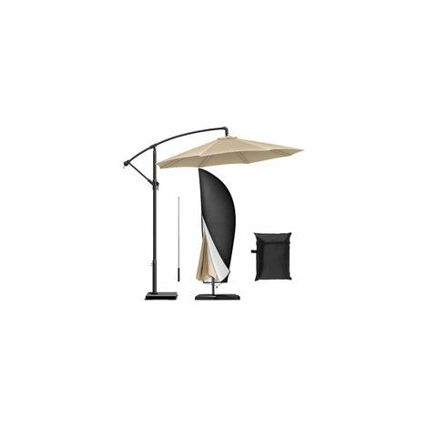 Housse Parasol Déporté, Tissu Oxford Couverture de Parasol, Anti-UV, Imperméable, Coupe-vent de Couverture de Parapluie - 265 x 40/70/50cm