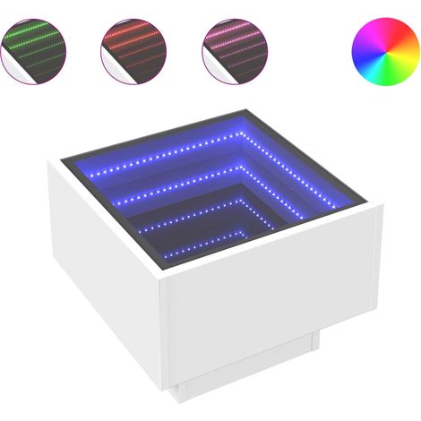 Maison Exclusive - Nachttisch mit Infinity-LED Weiß 40x40x30 cm