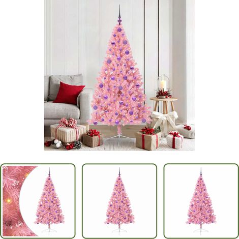 LED-Beleuchtung - Künstlicher vorbeleuchteter Weihnachtsbaum Rosa 180 cm PVC (1/5)
