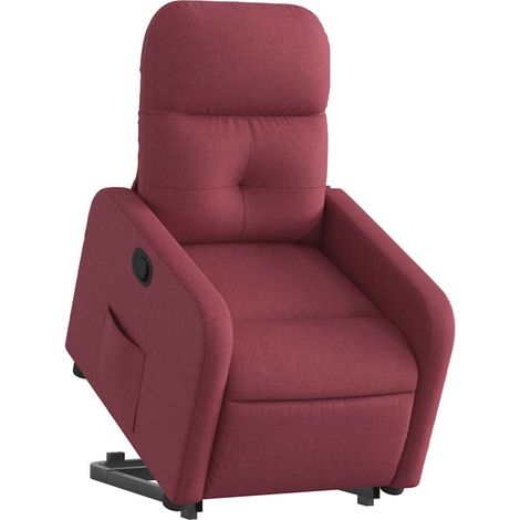 vidaXL Poltrona Alzapersona Reclinabile Rosso Vino in Tessuto (1/5)