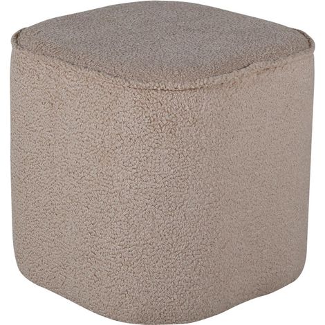 Pouf Tissu Bouclette "Piff" 44cm Beige (1/5)