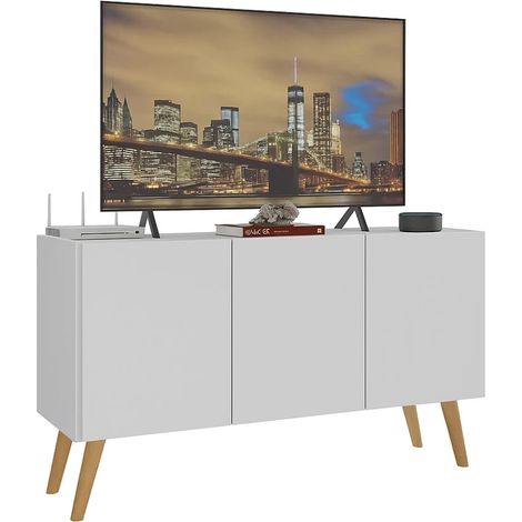 MEUBLE TV RÉTRO 3 PORTES BLANC KALOS (1/5)