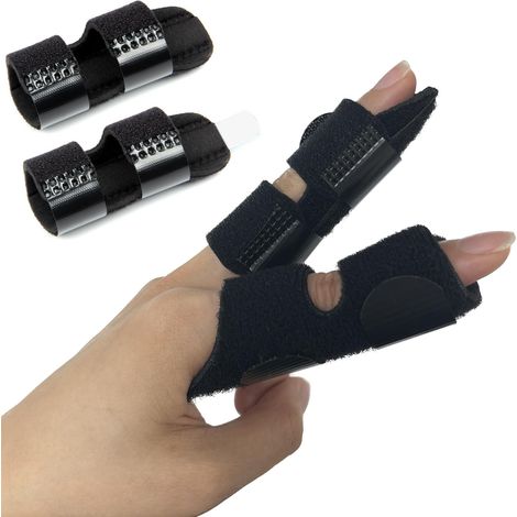 Ensemble de 4 sangles de soutien pour les doigts afin de soulager les blessures à la main – convient pour l'index, le majeur et l'annulaire, confortable à porter de jour comme de nuit.