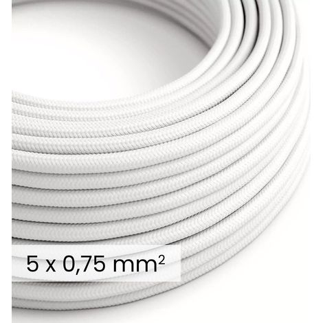 Creative-Cables The Original DALI Fabric Power Cable 5x0.75 mm² (1 m, blanc RM01) (1/3)