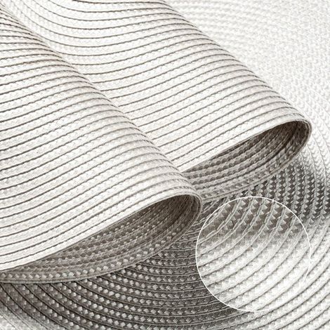 6-teiliges Tischset – Runde, gewebte Tischsets – Geeignet für Esstische – Waschbar – Rutschfest – Weiß (1/4)