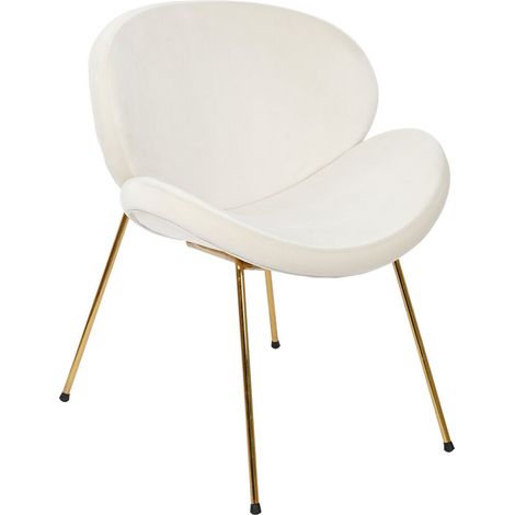 Silla Poliester Metal 63X57X73 Terciopelo Blanco (1/5)