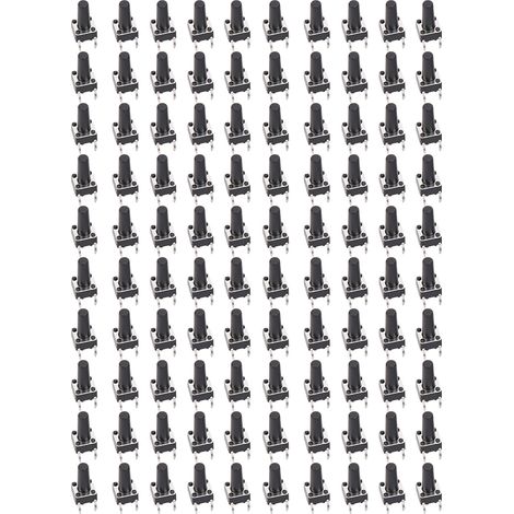 100PCs Bouton Poussoir Tactile Momentané Interrupteur Compact Plastique Technique DIP DC12V 6 x 6 x 12mm (1/5)
