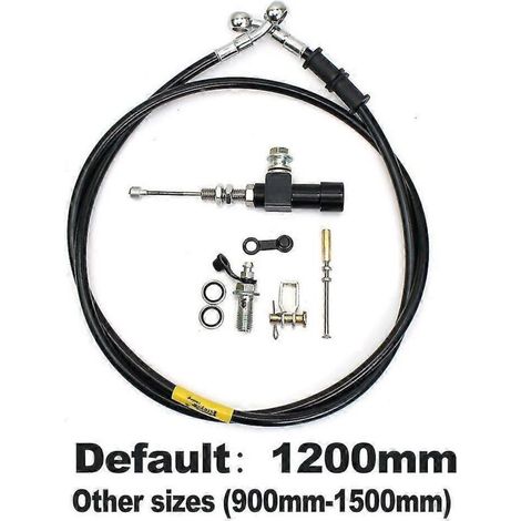 Tige de maître-cylindre d'embrayage hydraulique pour moto avec piston de 12,7 mm, pompe de frein, M10x1,25 mm, aluminium usiné CNC pour motos de motocross - Kit noir