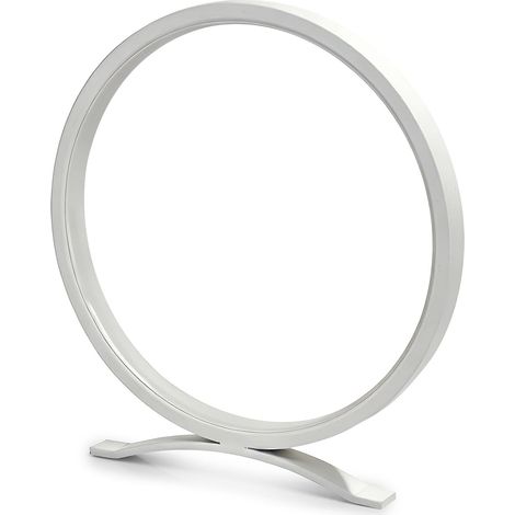 Lampe et table ronde Blanche moderne, lampe et chevet LED et intensité variable interrupteur marche/arrêt, 3 tempéraments et couleur, lampe et bureau minimaliste pour chambre, salon, bureau, décoratio (1/5)