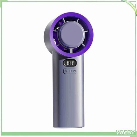 Ventilateur électrique portable Ventilateur portable 3600mAh USB Rechargeable LCD parapharmacie roulant-support Bleu
