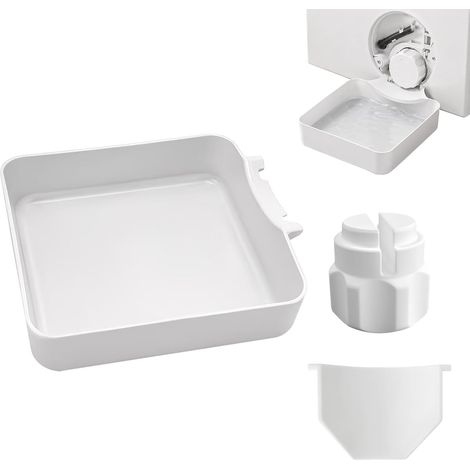 Bac de vidange pour machine à laver, bac de récupération avec plaque de dérivation et écrou de raccordement de 6,5 x 7 cm, bac de récupération pour machine à laver pour protéger les sols contre les (1/5)