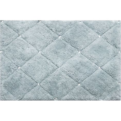 Weicher, eleganter Badezimmerteppich aus Baumwolle mit Kristallen, 60 x 90 cm, silberfarben (1/4)