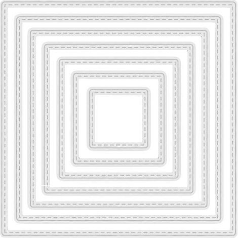 Matrices de découpe en métal à cadre carré emboîtable, pochoirs et gabarits pour la création de cartes et la décoration de journaling (argenté)
