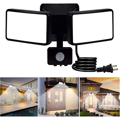 0 – 18W LED-Außenstrahler – 6500K Tageslicht – 1200 Lumen – Bewegungsmelder bis 10 m – Schutzart IP54 (wasserdicht) für die Außenmontage – 1200 lm (1/5)