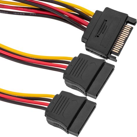BeMatik - Câble répartiteur SATA 15 broches mâle vers 2xSATA 15 broches femelle (1/5)