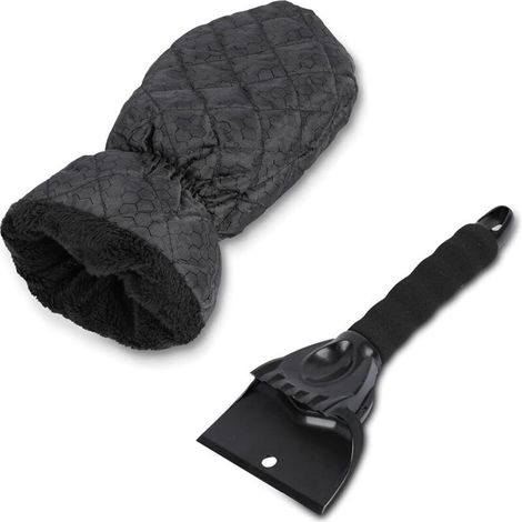 Grattoir à glace avec gant - Gant grattoir à glace imperméable et coupe-vent pour pare-brise de voiture - Gant déneigeur chaud et confortable avec poignée en mousse (1/5)