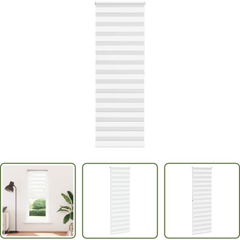 Store zébré -  Store zèbre blanc 90x200 cm largeur du tissu 85,9 cm polyester (1/5)