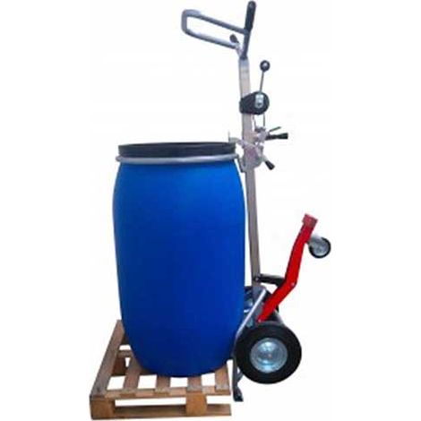 Carrello depallettizzatore per fusti metallici o in plastica da 120 e 220 litri con apertura totale - Carico max 350 kg - 9290000002