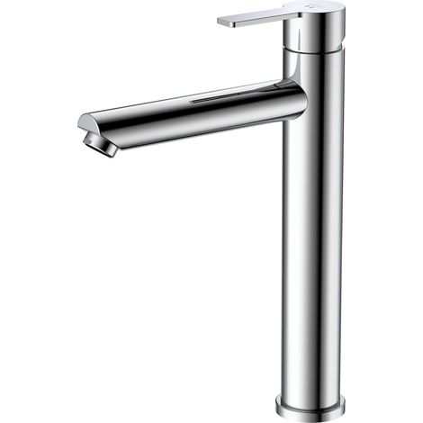 Robinet de lavabo sur pied - Chrome - Monocommande - Acier inoxydable (1/2)