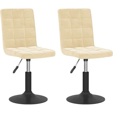 Maison Exclusive - Esszimmerstühle 2 Stk. Drehbar Creme Samt
