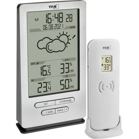 Station météo sans fil XENA – Prévisions météo 12 à 24 heures – Température intérieure/extérieure – Humidité – Affichage confort – Tfa Dostmann (1/5)