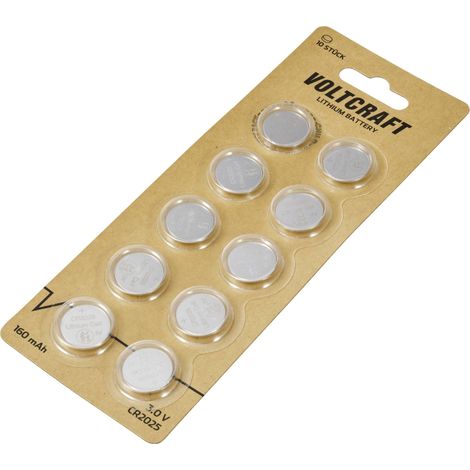 VOLTCRAFT Pile bouton CR 2025 3 V 10 pc(s) 160 mAh lithium VC-16108000 A598773 (1/5)