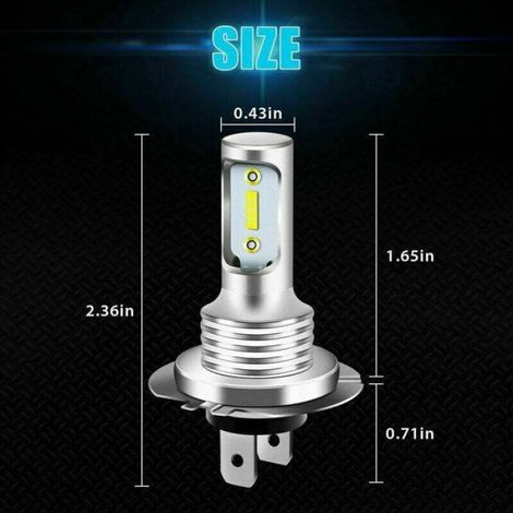 Ampoules LED Antibrouillard H7 - 60 W - 6500 K - Blanc - Pour Voiture - Lot De 4 (1/4)