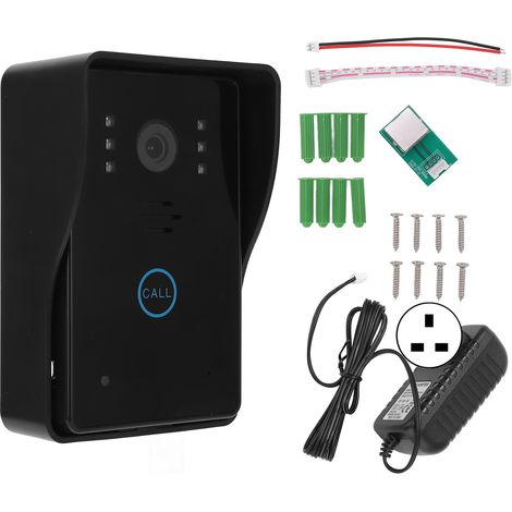 Sonnette vidéo 1080P intelligente, audio bidirectionnel, vision nocturne, détection de mouvement PIR, compatible TUYA, sécurité domestique, 100‑240V prise UK. (1/5)