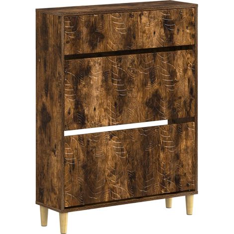 Shoe Cabinet DELFT 78 x 24 x 103 cm Engineered Wood Smoked Oak vidaXL (1/5)