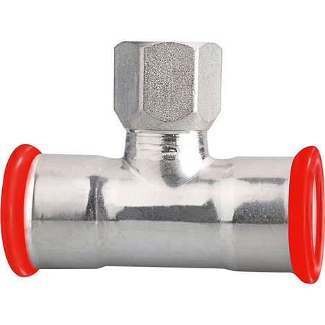 Té femelle électrozingué à sertir SERTIsteel Carbone - Empreinte M 15x21 - 15 mm