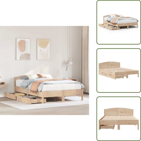 vidaXL Cadre de lit sans matelas 135x190 cm bois de pin massif