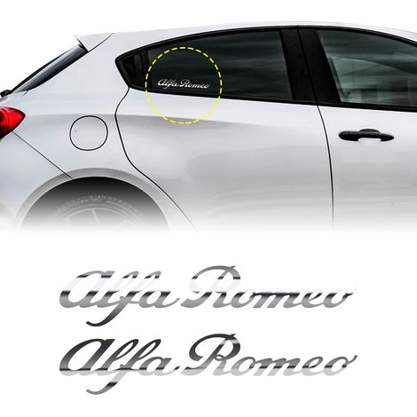 Adesivi Prespaziati Scritta Alfa Romeo - Dimensione: 13 CM - Colore: CROMO